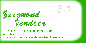 zsigmond vendler business card